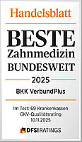 Handelsblatt Siegel 11/2025 Beste Zahnmedizin Bundesweit