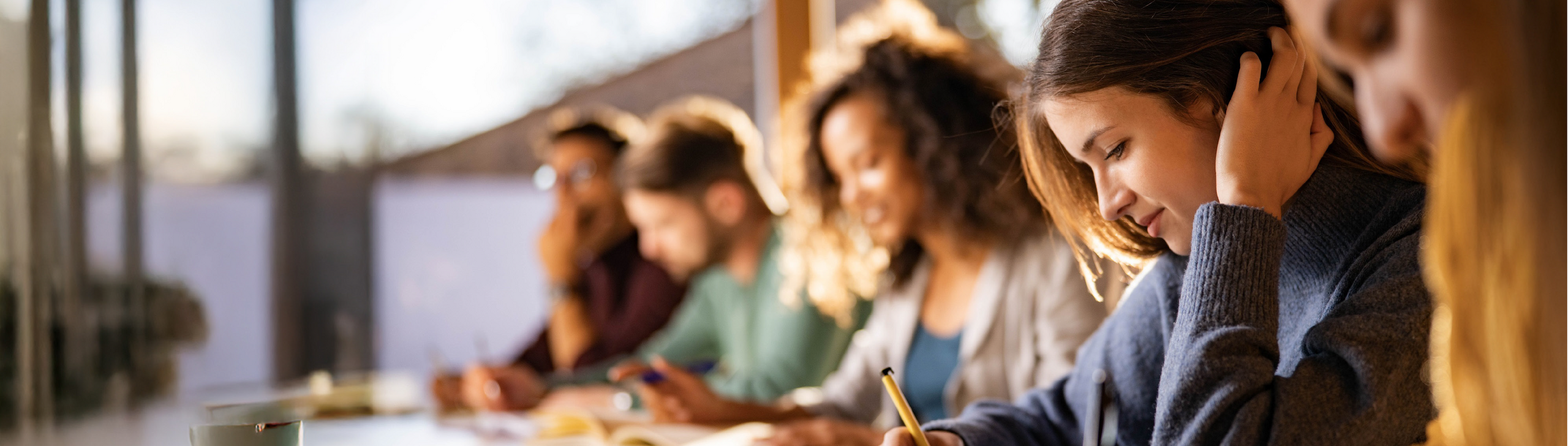 Studenten sitzen in einer Vorlesung.
