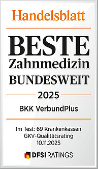 Handelsblatt Siegel 11/2025 Beste Zahnmedizin Bundesweit