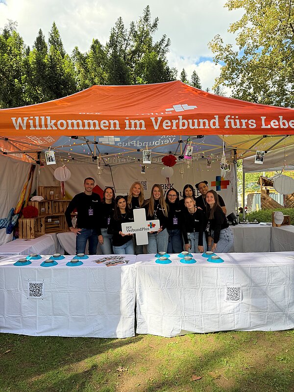 Foto unseres Aktionsstands am FreeFlow Festival 2026 mit den Mitarbeitern.